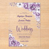Elegant Pink Floral Wedding Acryl Uitnodigingen (Voorkant)