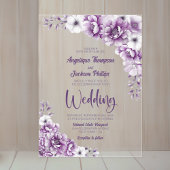 Elegant Pink Floral Wedding Acryl Uitnodigingen