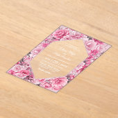 Elegant Pink Floral Wedding Acryl Uitnodigingen (Laagn)