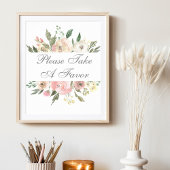 Elegant Pink Floral Wedding alsjeblieft Poster