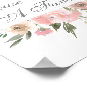 Elegant Pink Floral Wedding alsjeblieft Poster (Hoek)