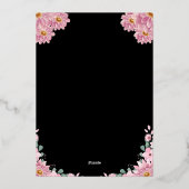 Elegant Pink Floral Wedding Folie Uitnodiging (Achterkant)