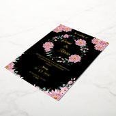 Elegant Pink Floral Wedding Folie Uitnodiging (Gedraaid)