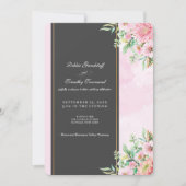 Elegant Pink Floral Wedding Invitation  Kaart (Voorkant)