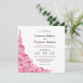 Elegant Pink Floral Wedding Kaart (Staand voorkant)