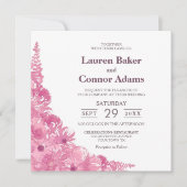 Elegant Pink Floral Wedding Kaart (Voorkant)