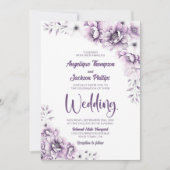 Elegant Pink Floral Wedding Kaart (Voorkant)