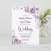 Elegant Pink Floral Wedding Kaart (Staand voorkant)