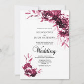 Elegant Pink Floral Wedding Kaart (Voorkant)