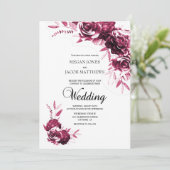Elegant Pink Floral Wedding Kaart (Staand voorkant)