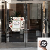 Elegant Pink Floral Wedding Planner Window Cling Raamsticker (Kantoordeur)