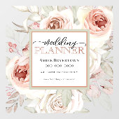 Elegant Pink Floral Wedding Planner Window Cling Raamsticker (Vel)