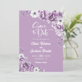Elegant Pink Floral Wedding Save the Date Kaart (Staand voorkant)