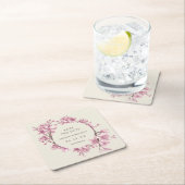 Elegant Pink Floral Wedding Save the Date Kartonnen Onderzetters (Insitu)