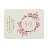 Elegant Pink Floral Wedding Save the Date Magneet (Horizontaal)