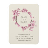 Elegant Pink Floral Wedding Save the Date Magneet (Verticaal)