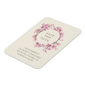 Elegant Pink Floral Wedding Save the Date Magneet (Linkerzijde)