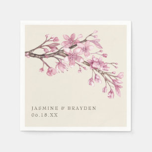 Elegant Pink Floral Wedding Servet