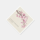 Elegant Pink Floral Wedding Servet (Hoek)