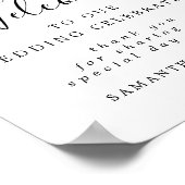 Elegant Pink Floral Welkom bij ons trouwbord Poster (Hoek)