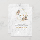 Elegant Pink Floral White Marble Kaart (Voorkant / Achterkant)