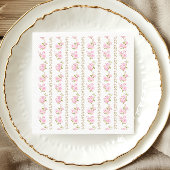 Elegant Pink Floral White Servet
