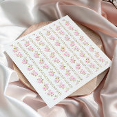 Elegant Pink Floral White Servet