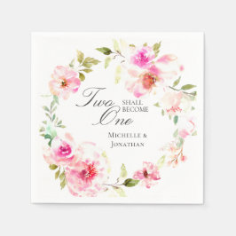 Elegant Pink Floral Wreator Inspirerend Wedding Servet