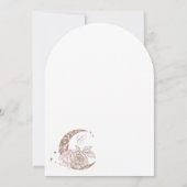 Elegant Pink Florals Moon Stars Tiara Quinceañera Kaart (Achterkant)