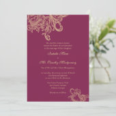 Elegant Pink Flourish Wedding Parents Names Kaart (Staand voorkant)