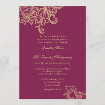 Elegant Pink Flourish Wedding Parents Names