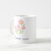 Elegant Pink Flower Bouquet Best Mom Design Koffiemok (Voorkant links)