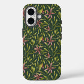 Elegant Pink Flower Pattern on Dark Background Case-Mate iPhone Case (Achterkant)