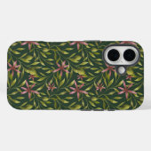 Elegant Pink Flower Pattern on Dark Background Case-Mate iPhone Case (Achterkant (horizontaal))