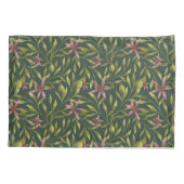 Elegant Pink Flower Pattern on Dark Background Kussensloop (Achterkant-Links)