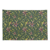 Elegant Pink Flower Pattern on Dark Background Kussensloop (Achterkant-Rechts)