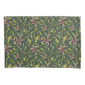 Elegant Pink Flower Pattern on Dark Background Kussensloop (Voorkant-Links)