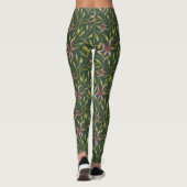 Elegant Pink Flower Pattern on Dark Background Leggings (Achterkant)