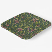 Elegant Pink Flower Pattern on Dark Background Papieren Bordje (Gebogen)