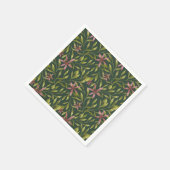 Elegant Pink Flower Pattern on Dark Background Servet (Hoek)