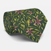 Elegant Pink Flower Pattern on Dark Background Stropdas (Opgerold)