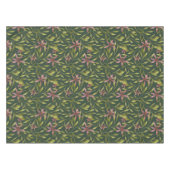 Elegant Pink Flower Pattern on Dark Background Tafelkleed (Voorkant (Horizontaal))