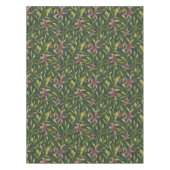Elegant Pink Flower Pattern on Dark Background Tafelkleed (Voorkant)