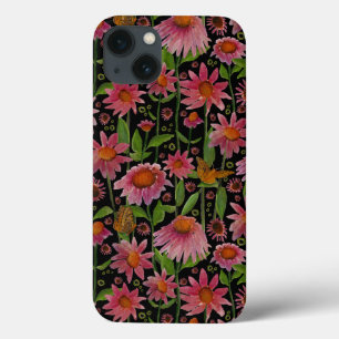 Elegant Pink Flowers Butterflies Patroon Case-Mate iPhone Case