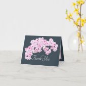 Elegant Pink Flowers Chic Bouquet Thank You Kaart (Gele Bloem)