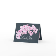 Elegant Pink Flowers Chic Bouquet Thank You