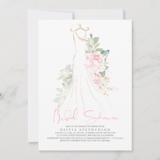 Elegant Pink Flowers en Greenery Vrijgezellenfeest Kaart (Voorkant)