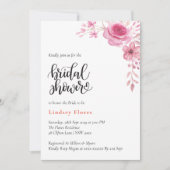 Elegant Pink Flowers en Greenery Vrijgezellenfeest Kaart (Voorkant)