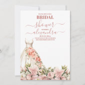 Elegant Pink Flowers en Greenery Vrijgezellenfeest Kaart (Voorkant)