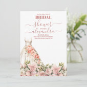 Elegant Pink Flowers en Greenery Vrijgezellenfeest Kaart (Staand voorkant)